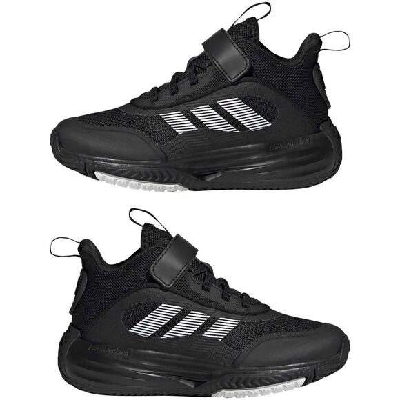 Adidas Kids Own The Game 3 Basketball Sneakers Black White Size 3.5K No Tie - Picture 6 of 7